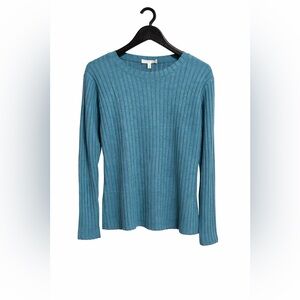 Blue Ribbed Women's Sweater